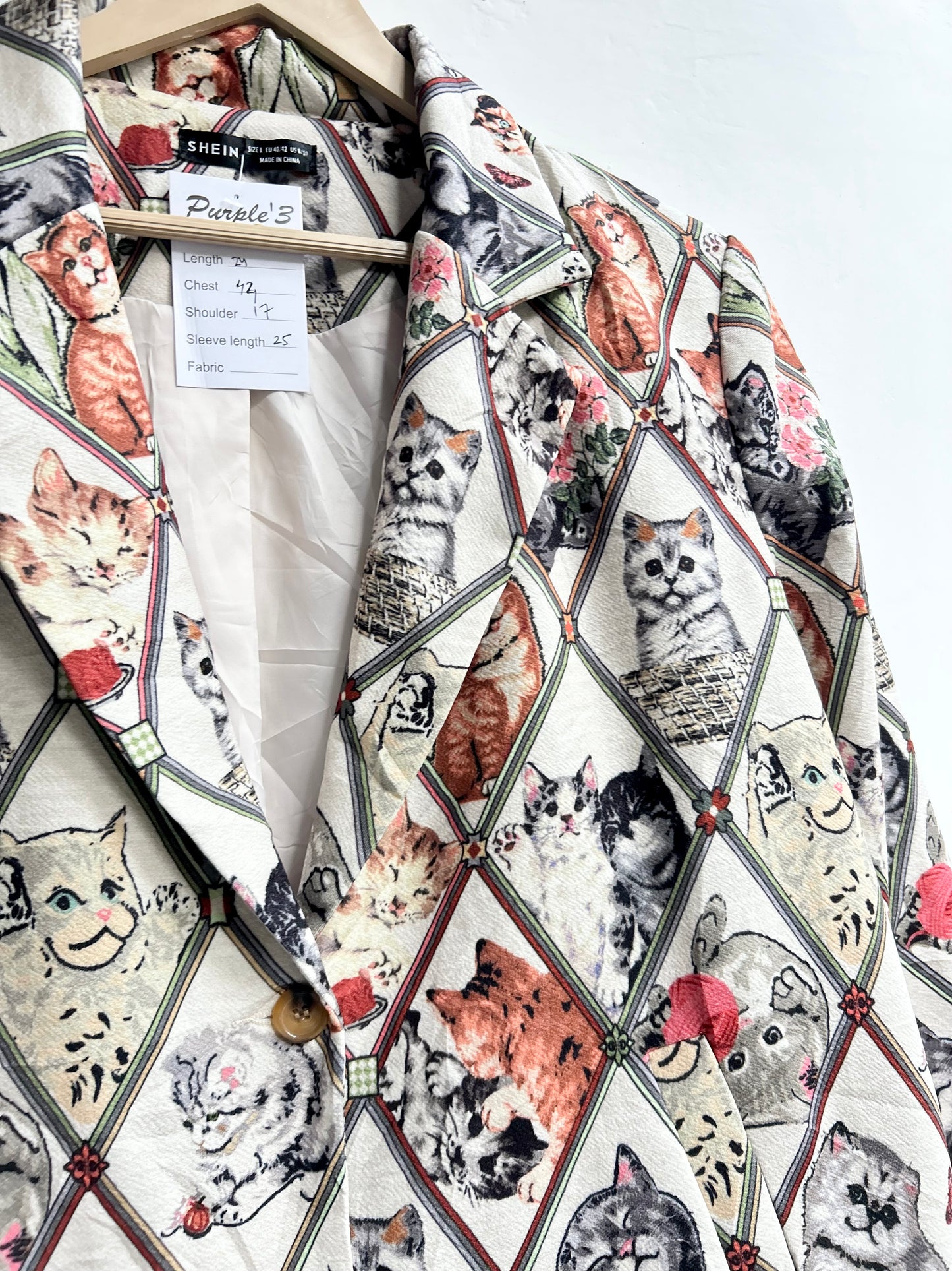 Cat Print Blazer