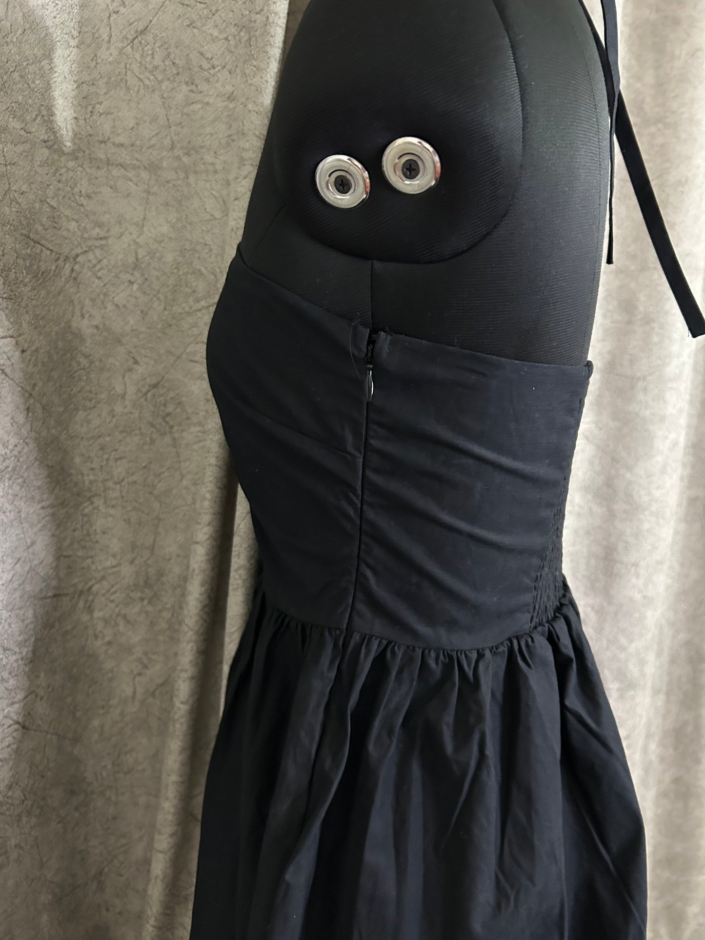 Front Knot Black Dress