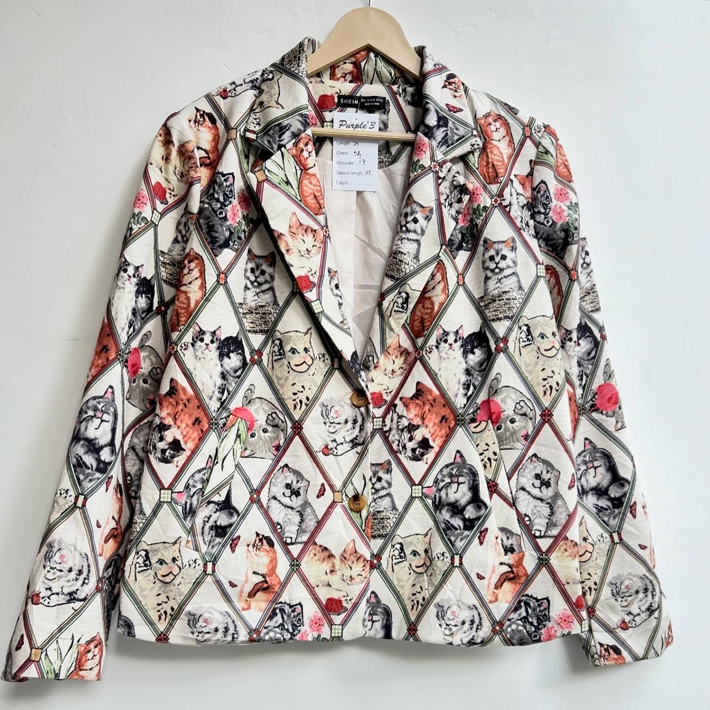 Cat Print Blazer