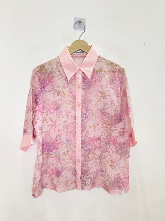 Pastel Pink Embellished Shirt