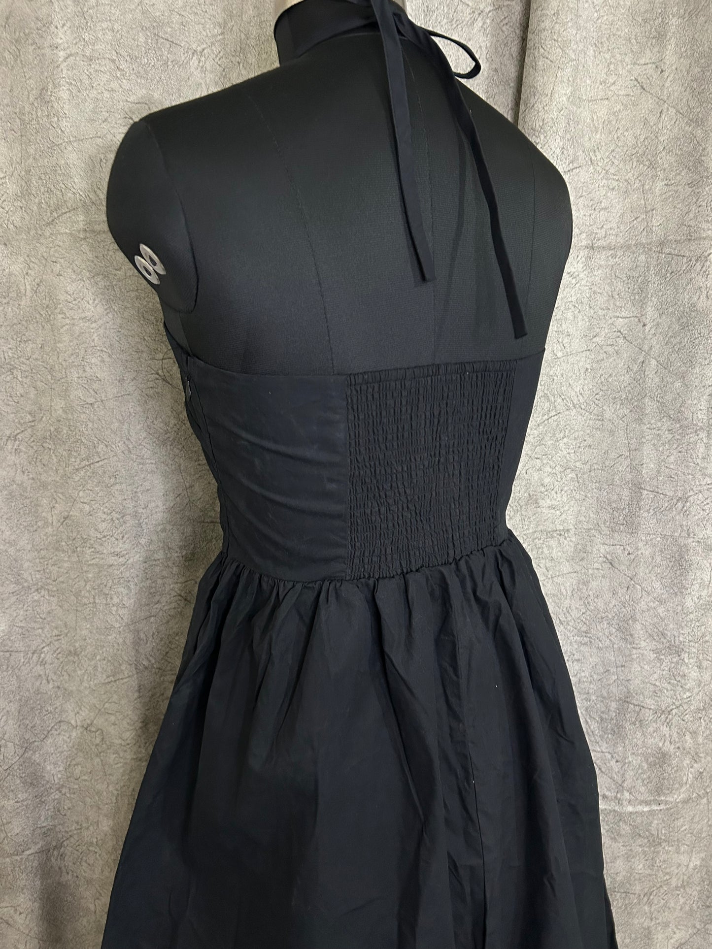 Front Knot Black Dress