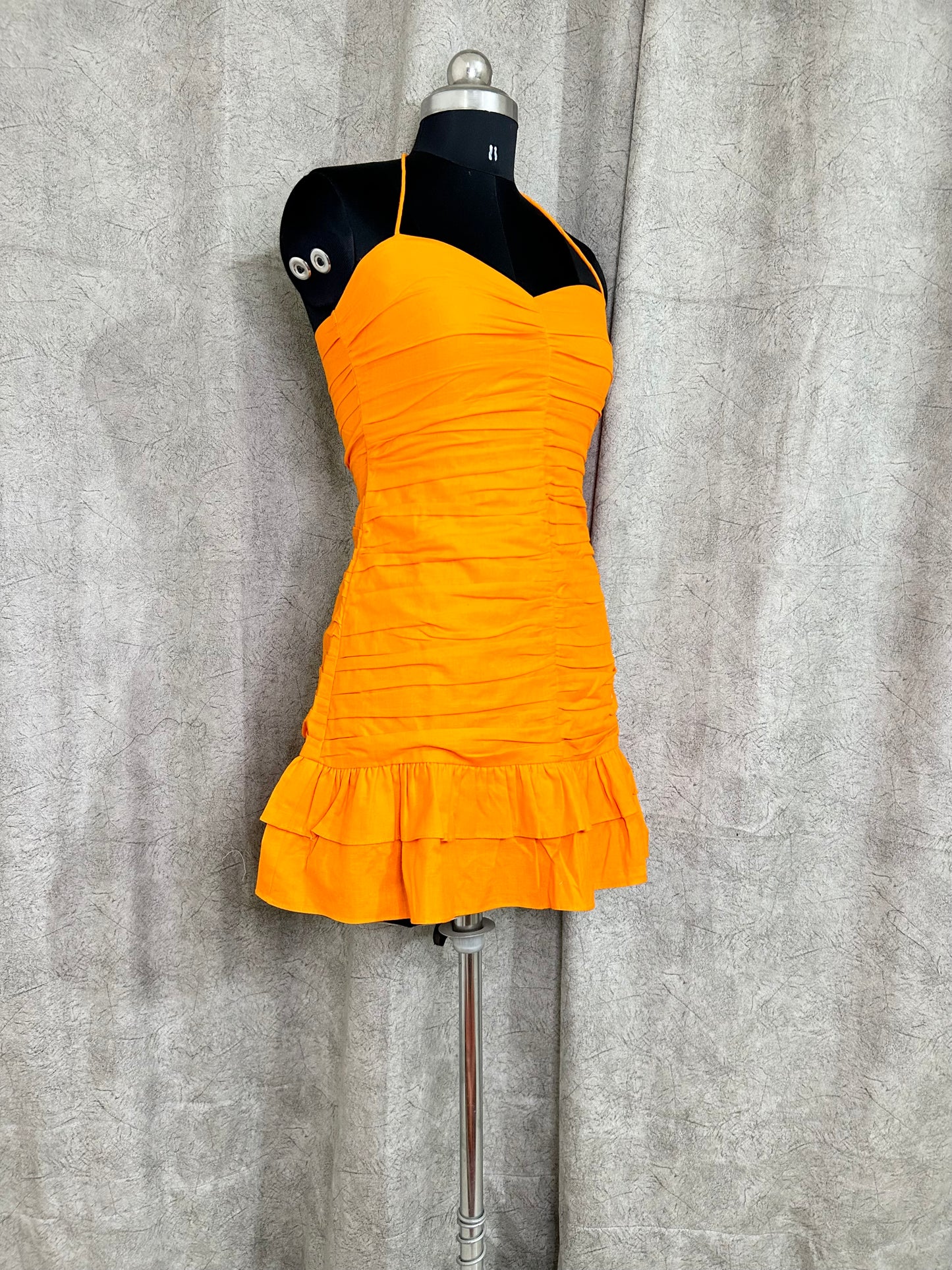 Orange Ruched Dress