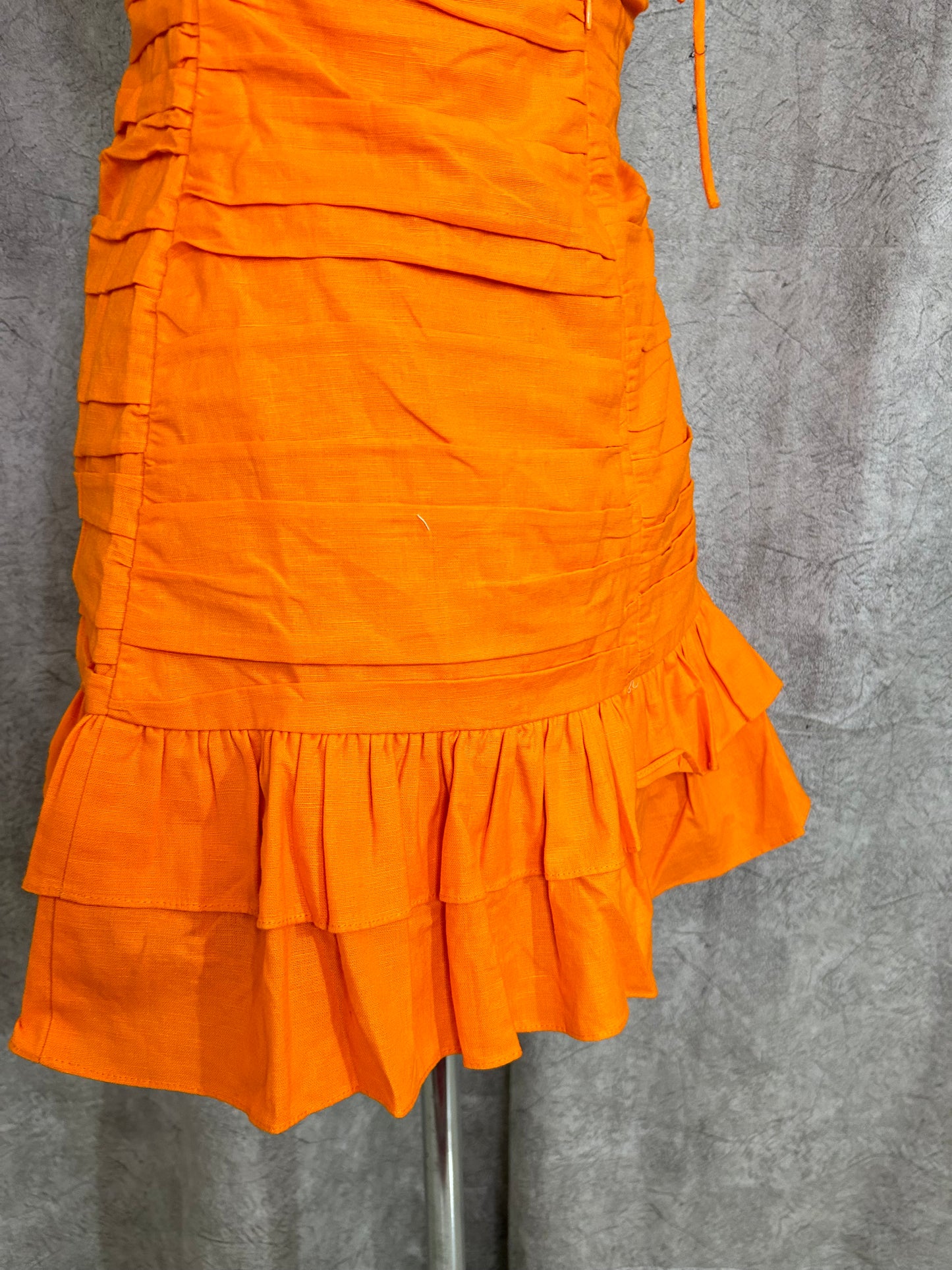 Orange Ruched Dress