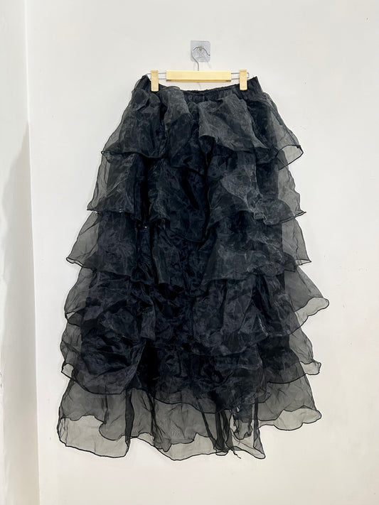 Black Hi-Low Ruffle Skirt (with shorts)