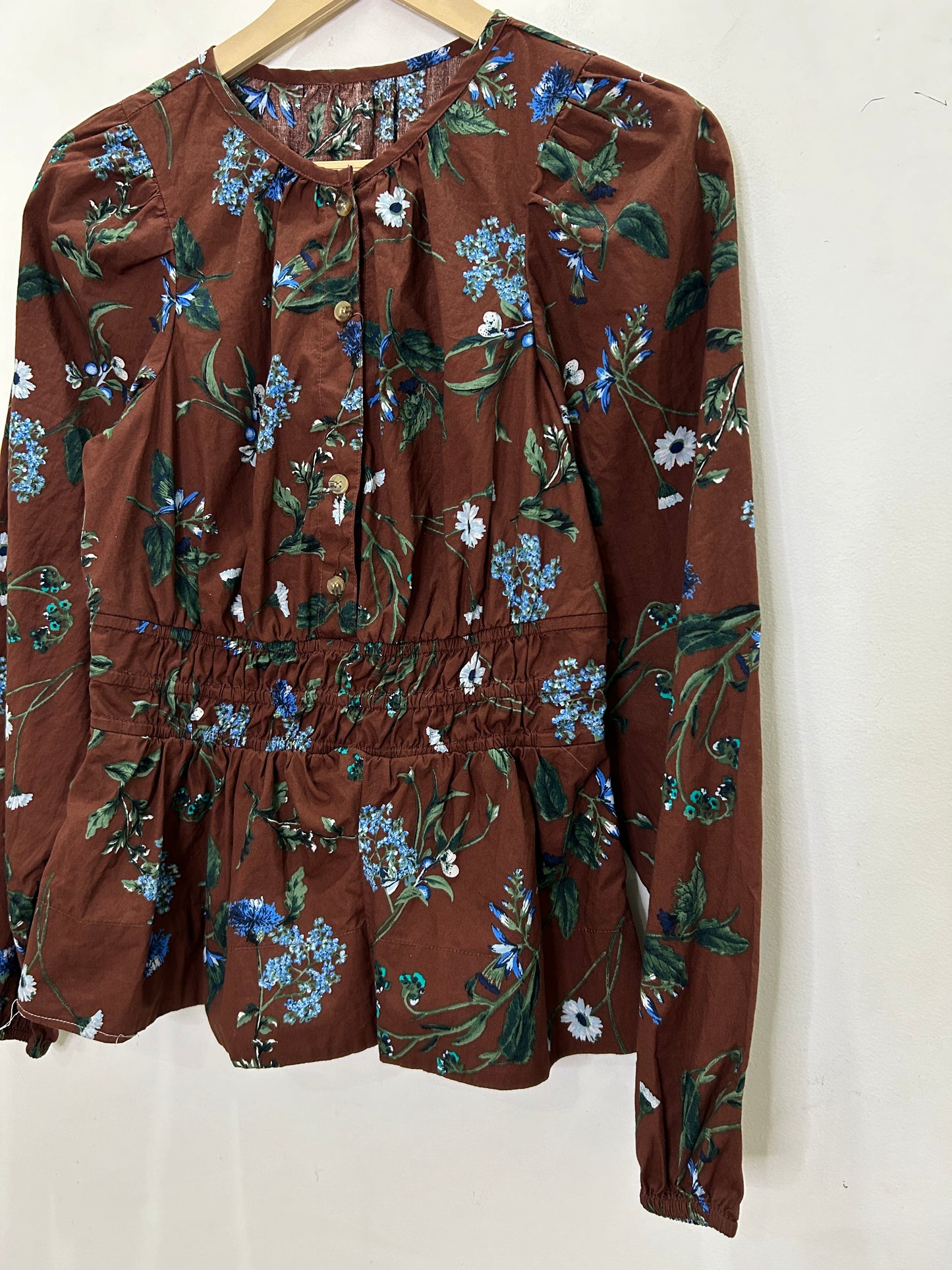 Brown Floral Blouse