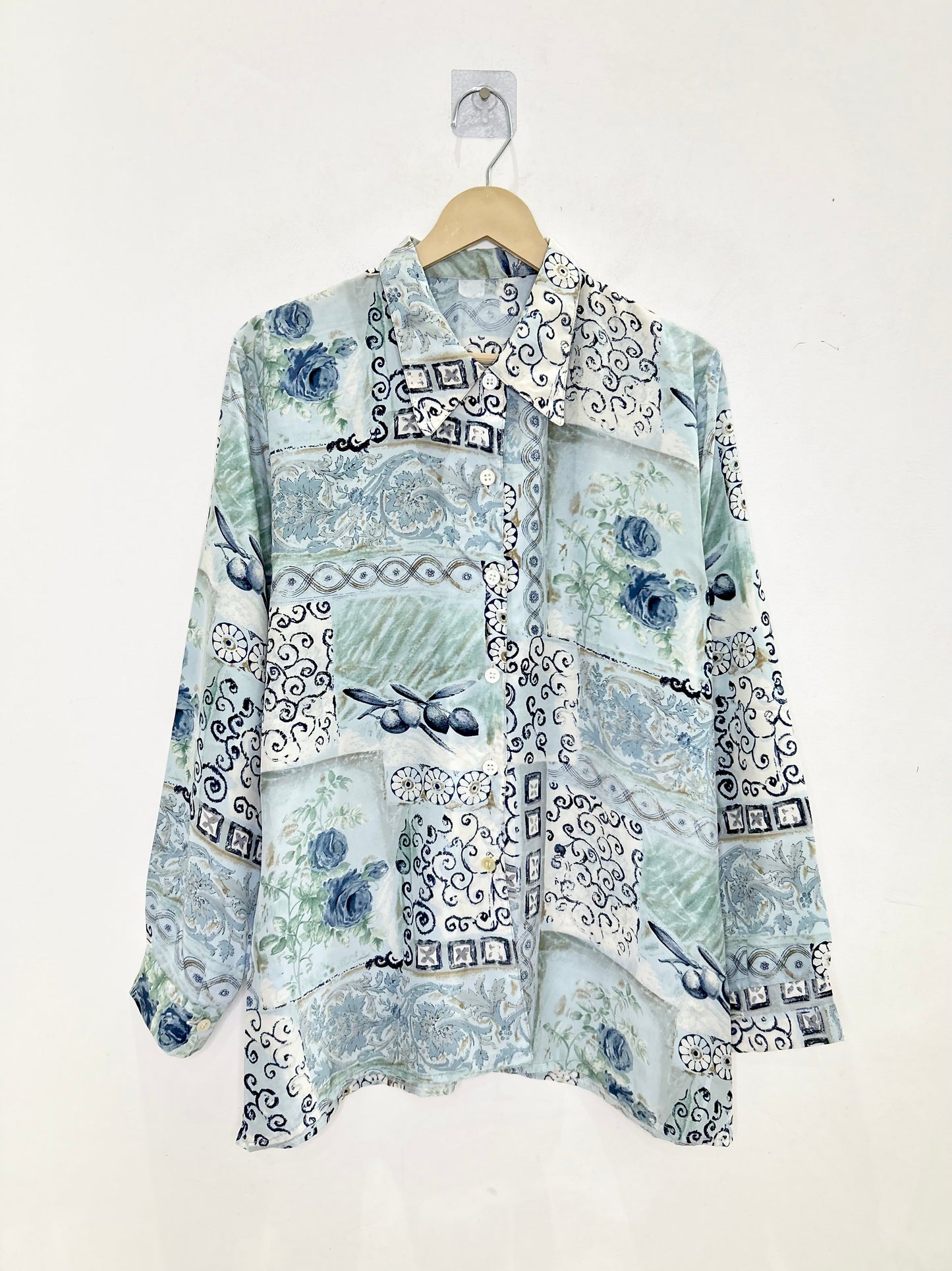 Floral Rose Blue Vintage Shirt