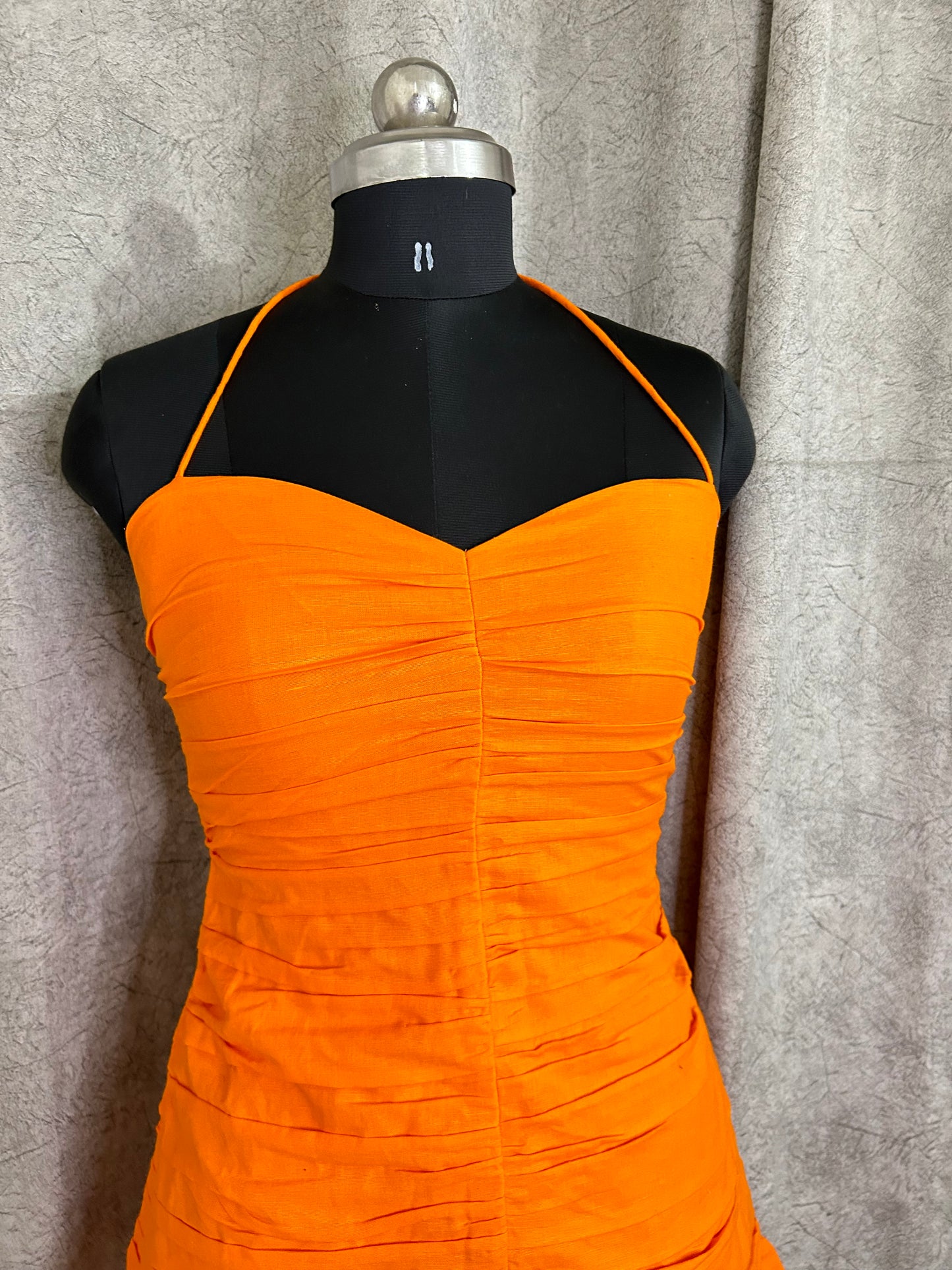 Orange Ruched Dress