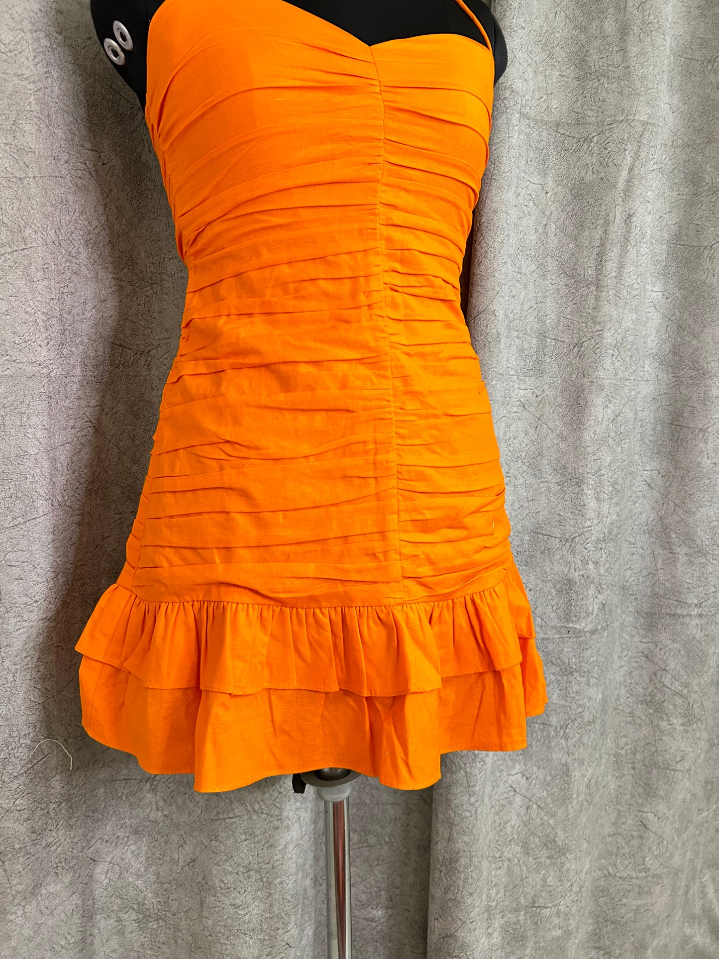 Orange Ruched Dress