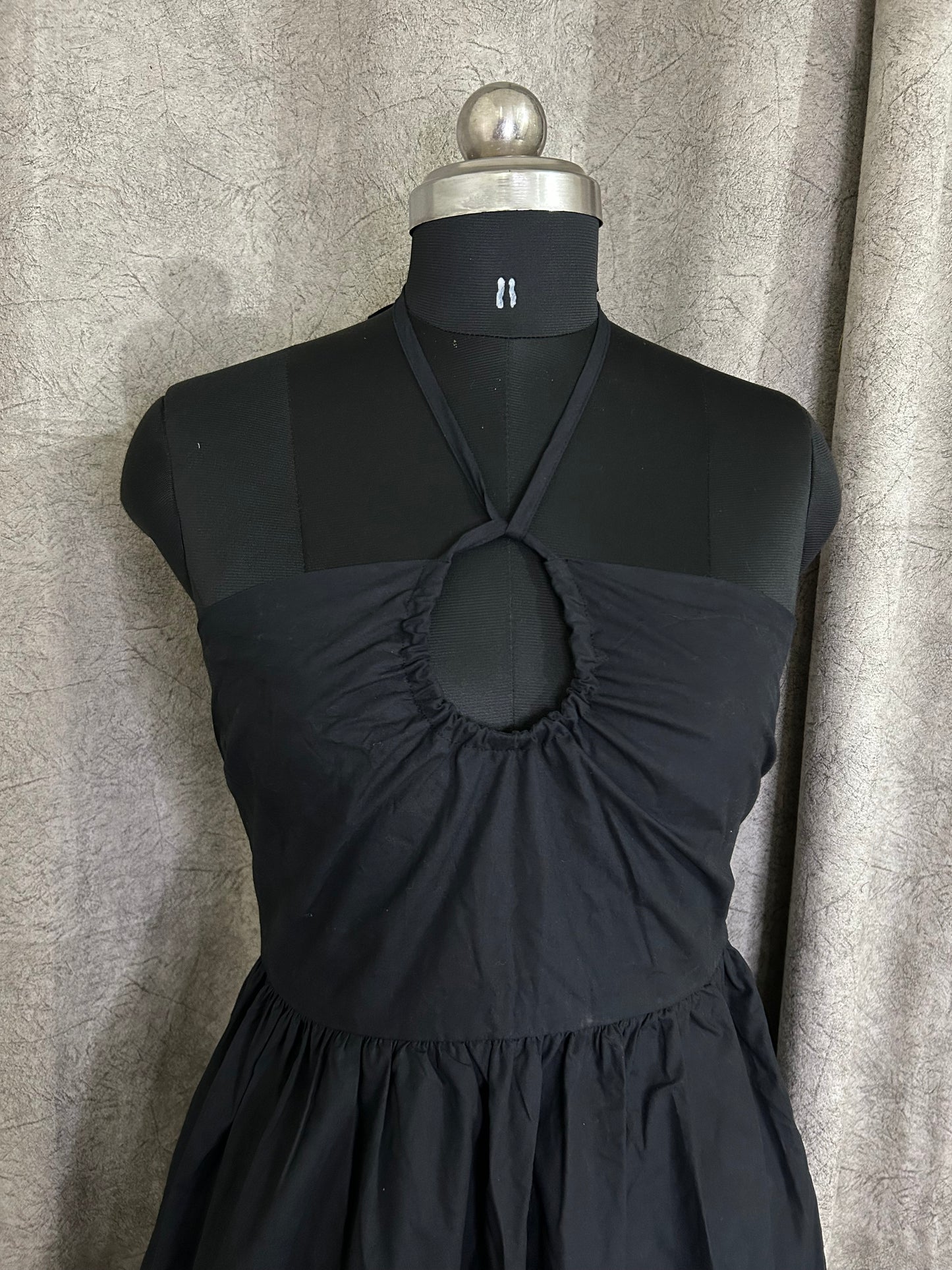 Front Knot Black Dress