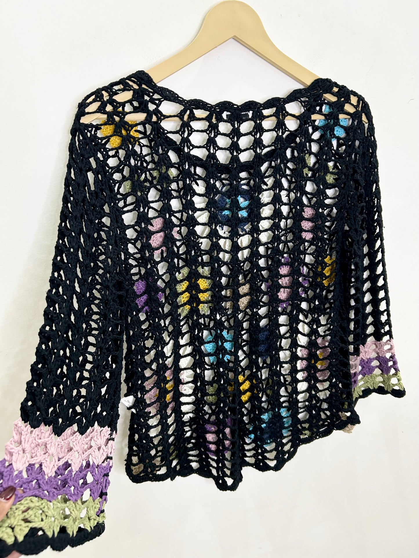 Black Crochet Vintage Boho Top