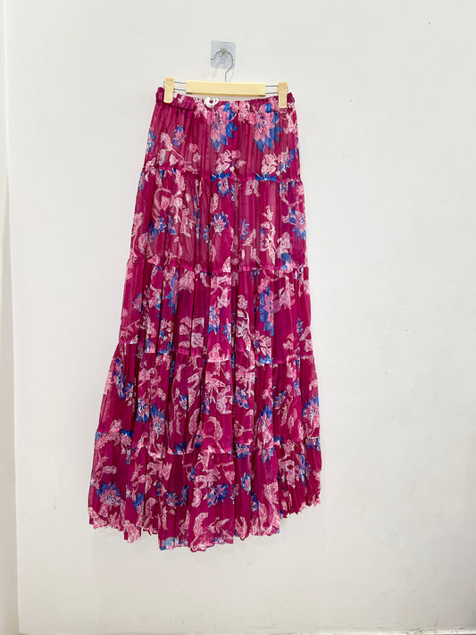 Purple Floral Skirt