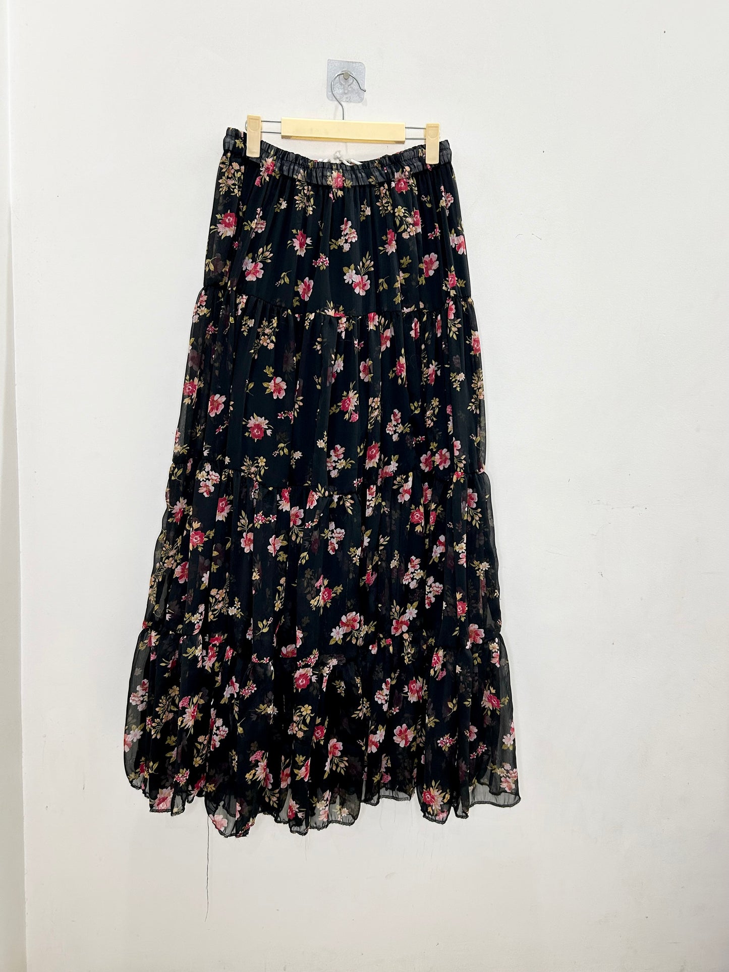 Black Floral Skirt