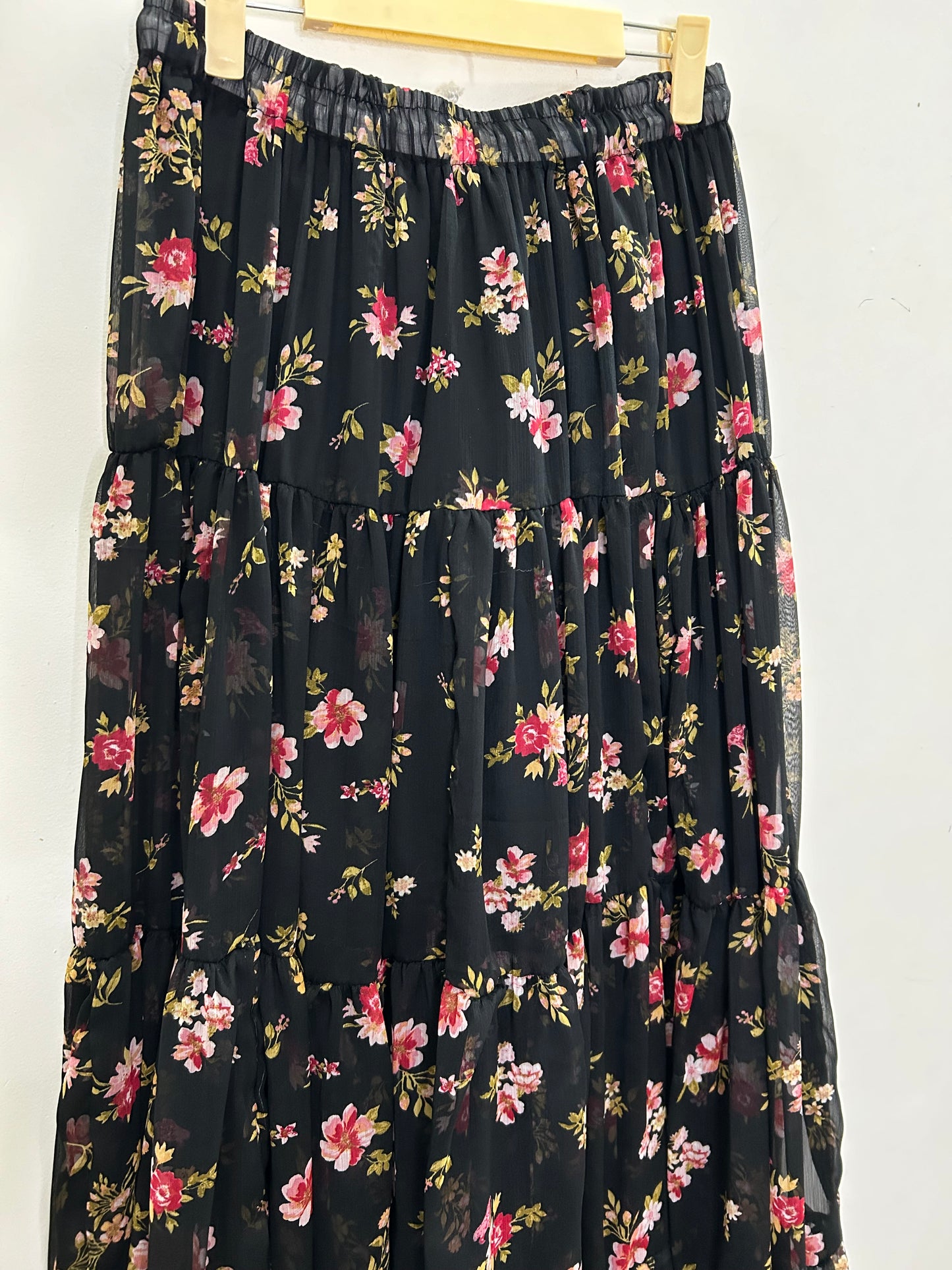 Black Floral Skirt