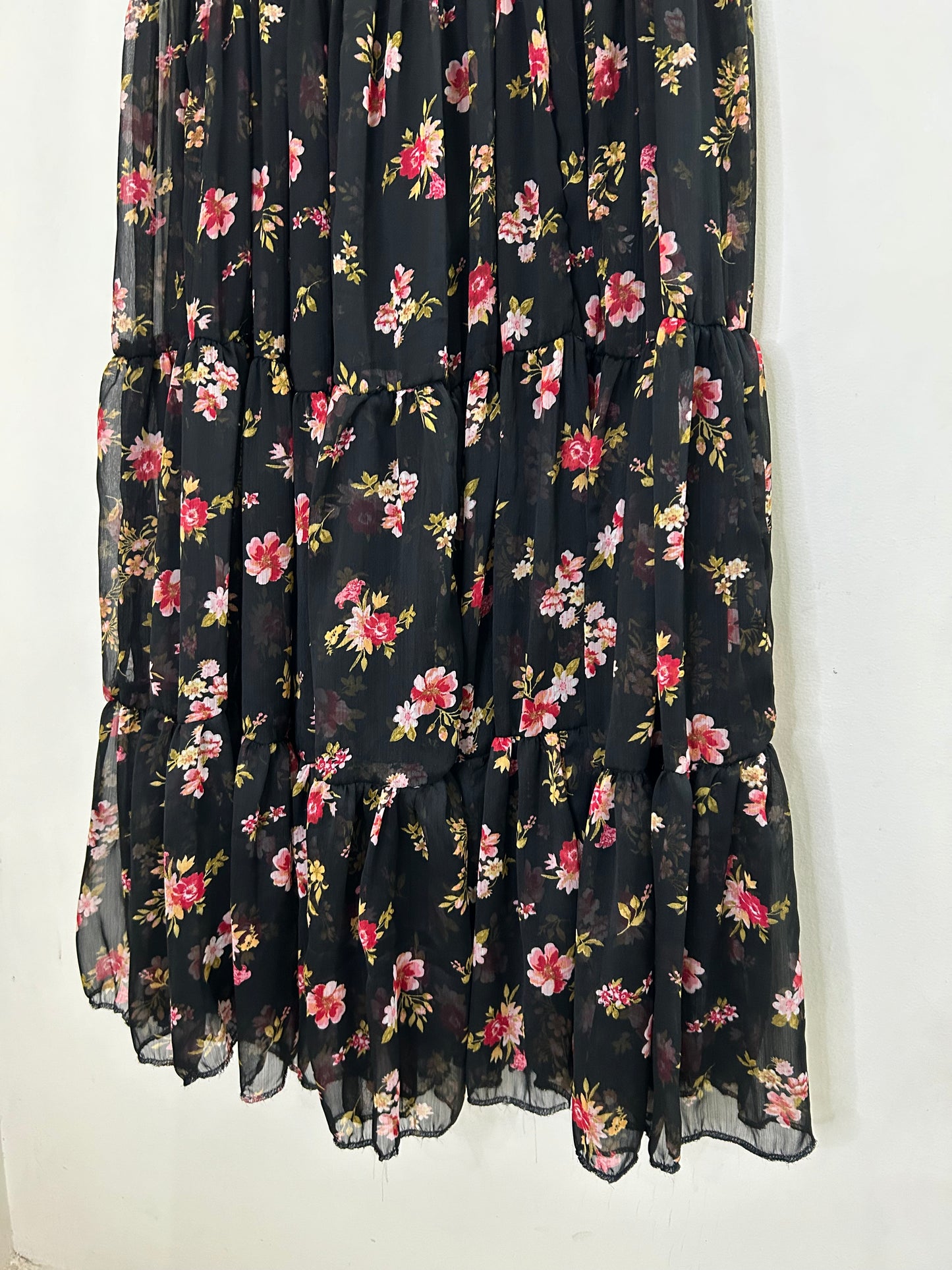 Black Floral Skirt