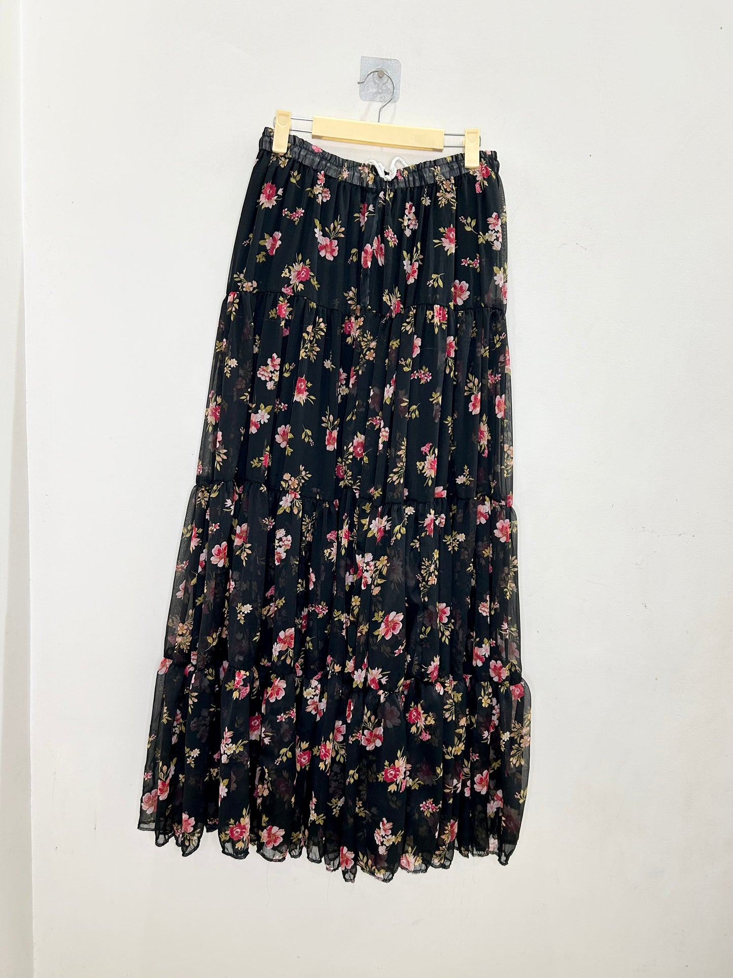 Black Floral Skirt