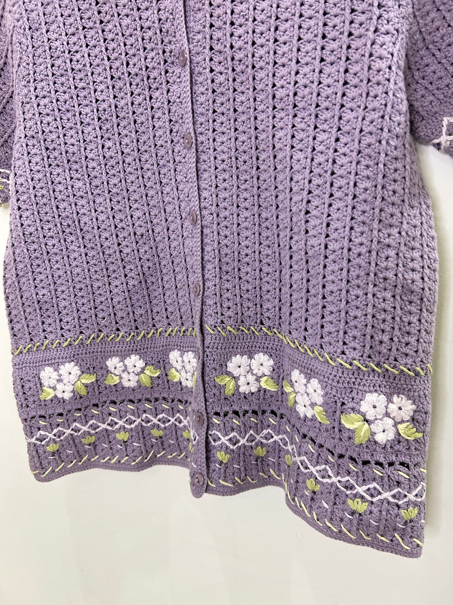 Crochet Lavendar Shirt Top