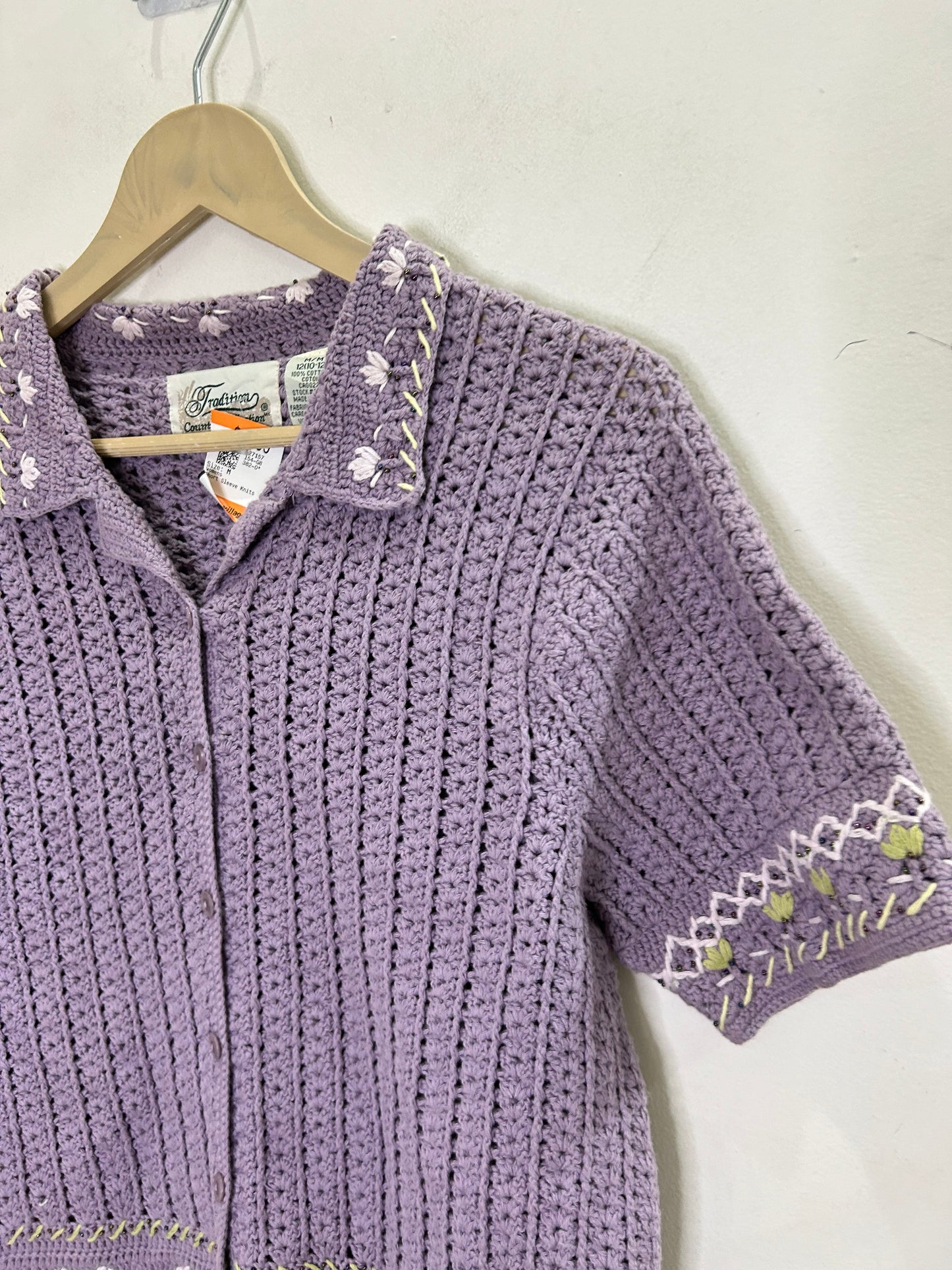 Crochet Lavendar Shirt Top