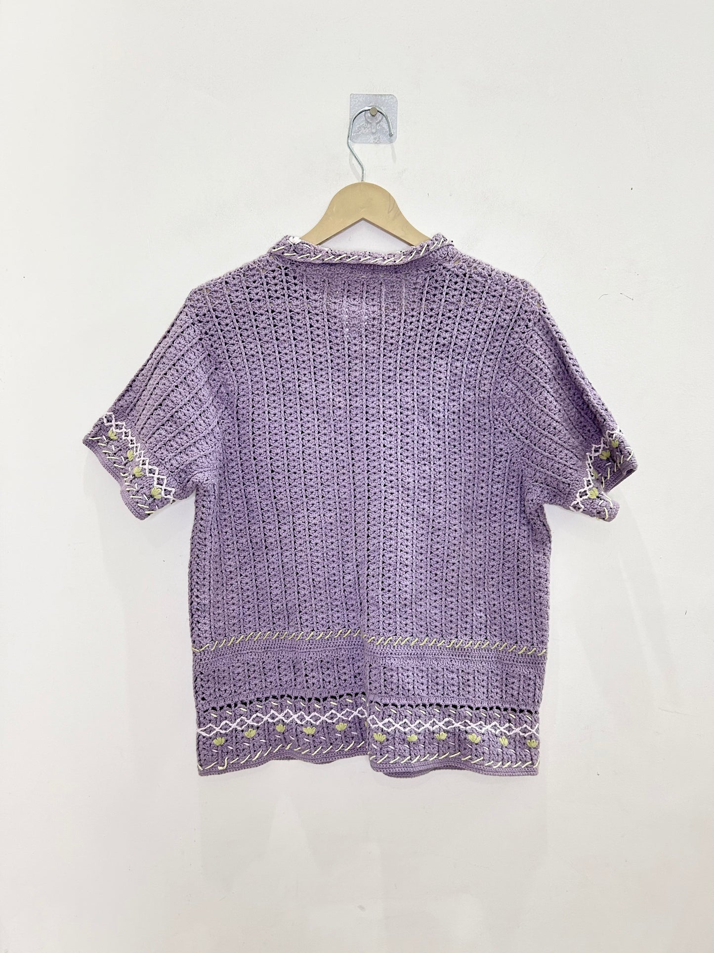 Crochet Lavendar Shirt Top