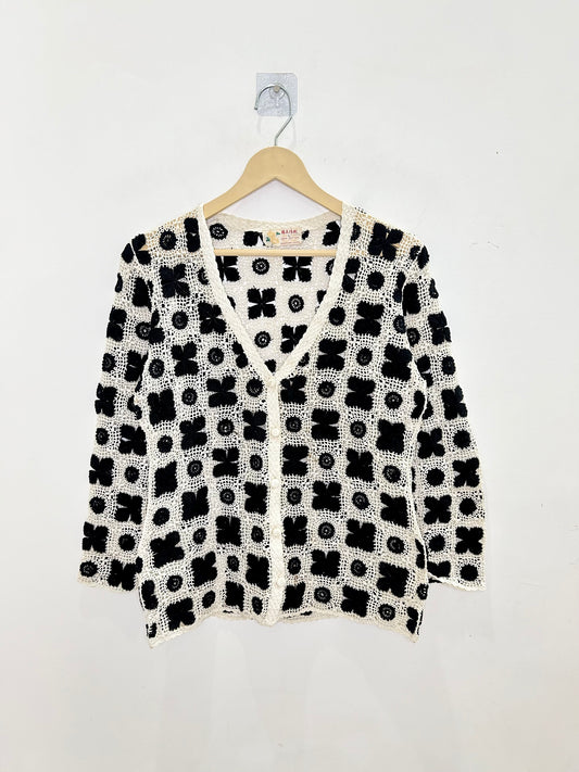 Granny Square B&W Crochet Top