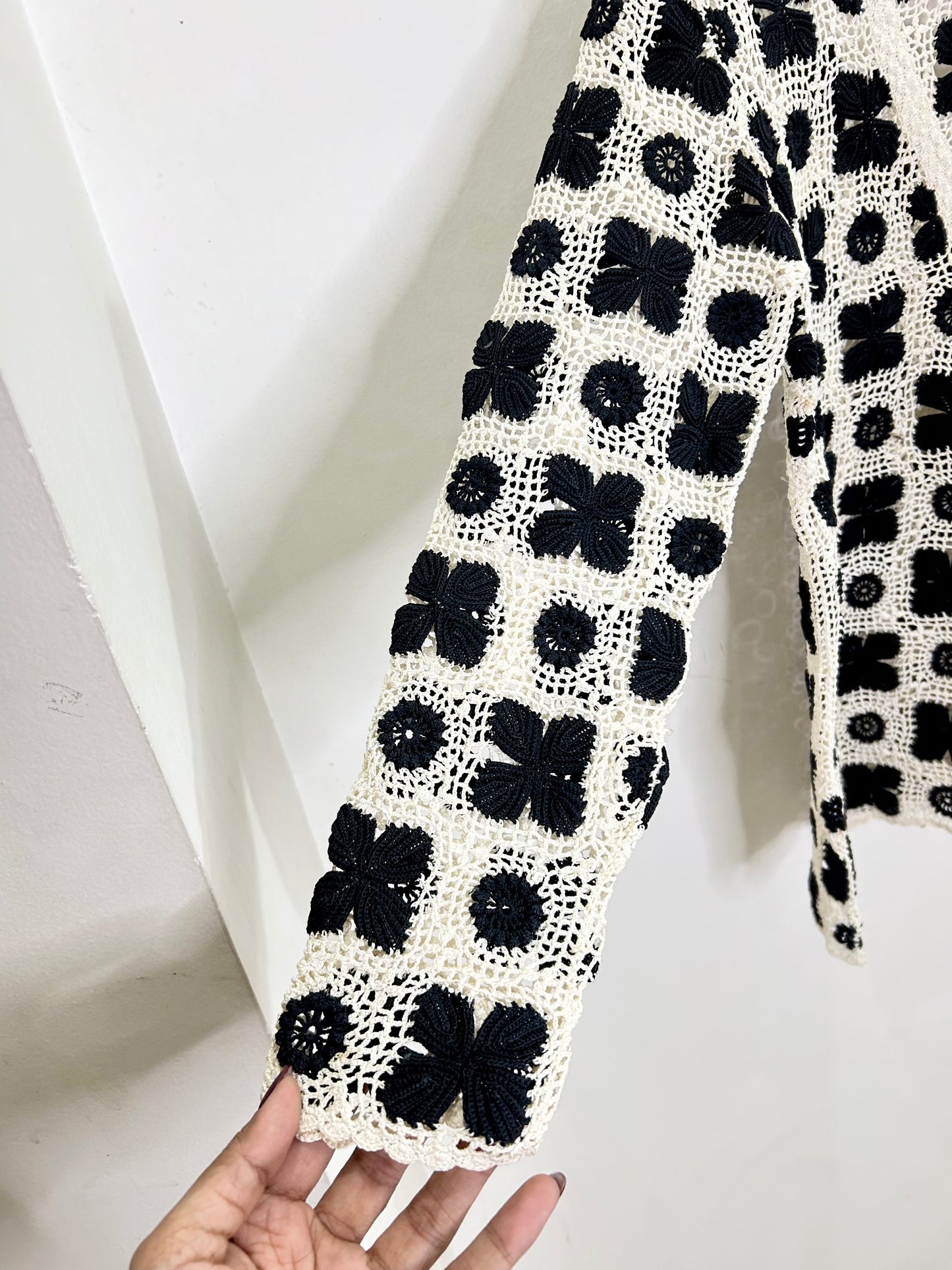 Granny Square B&W Crochet Top