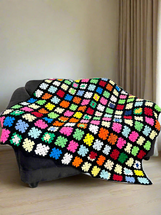 Square Patch Crochet Throw