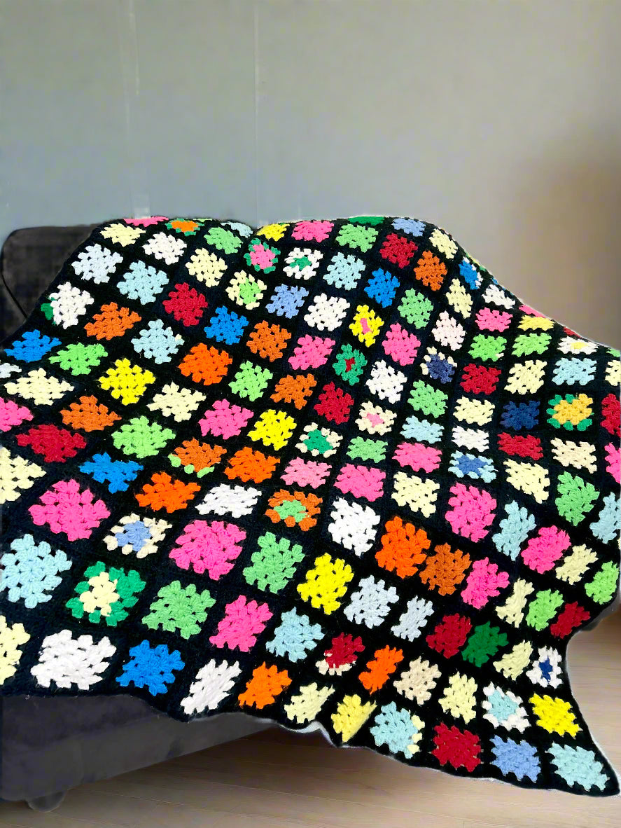 Square Patch Crochet Throw