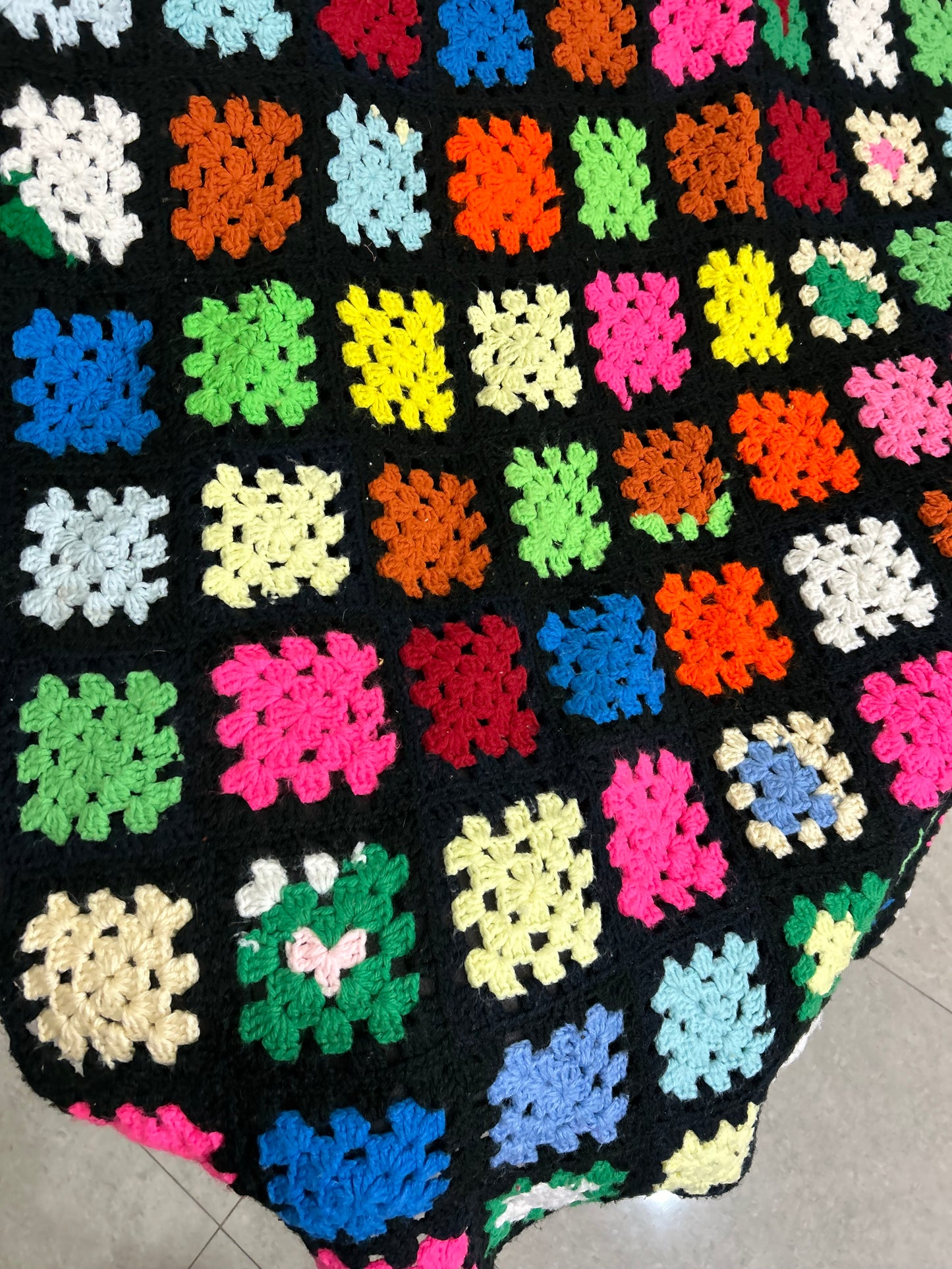 Square Patch Crochet Throw