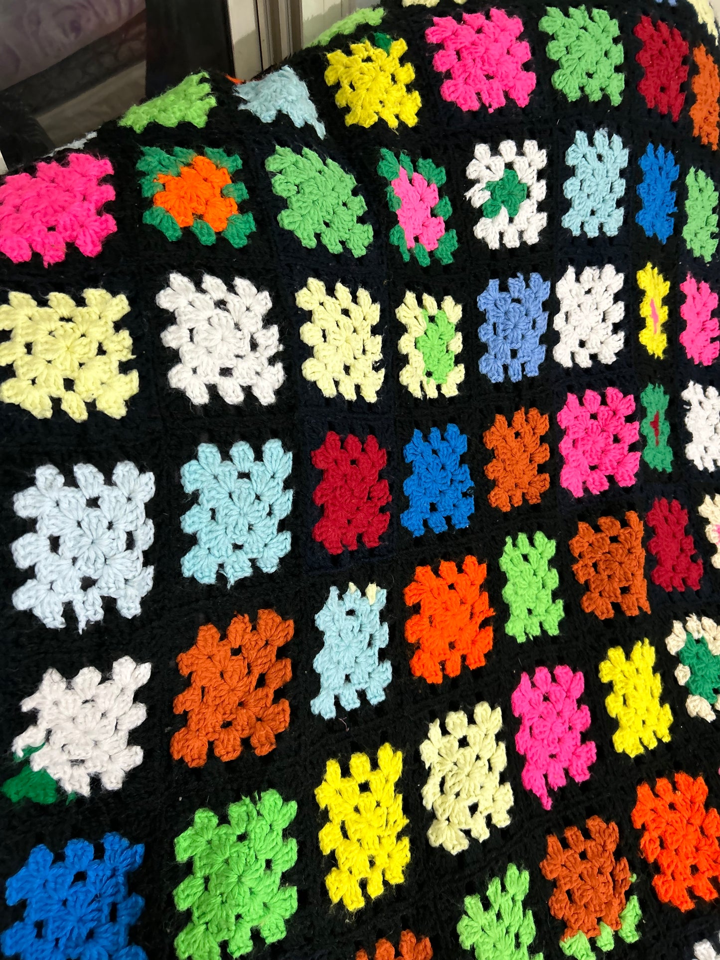 Square Patch Crochet Throw