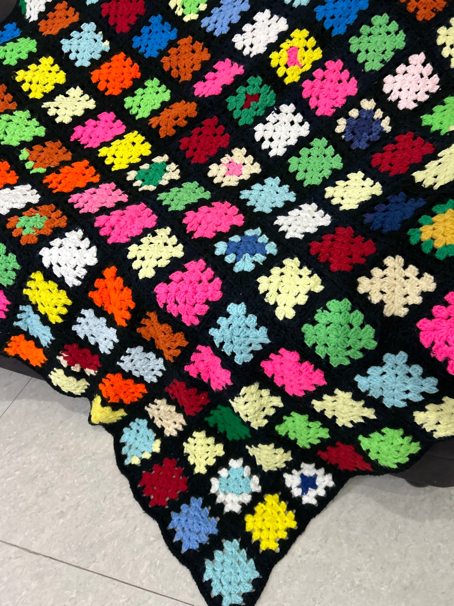 Square Patch Crochet Throw