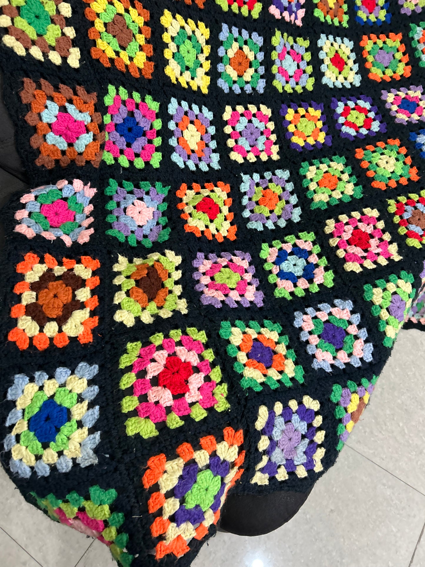 Granny Square Crochet Throw