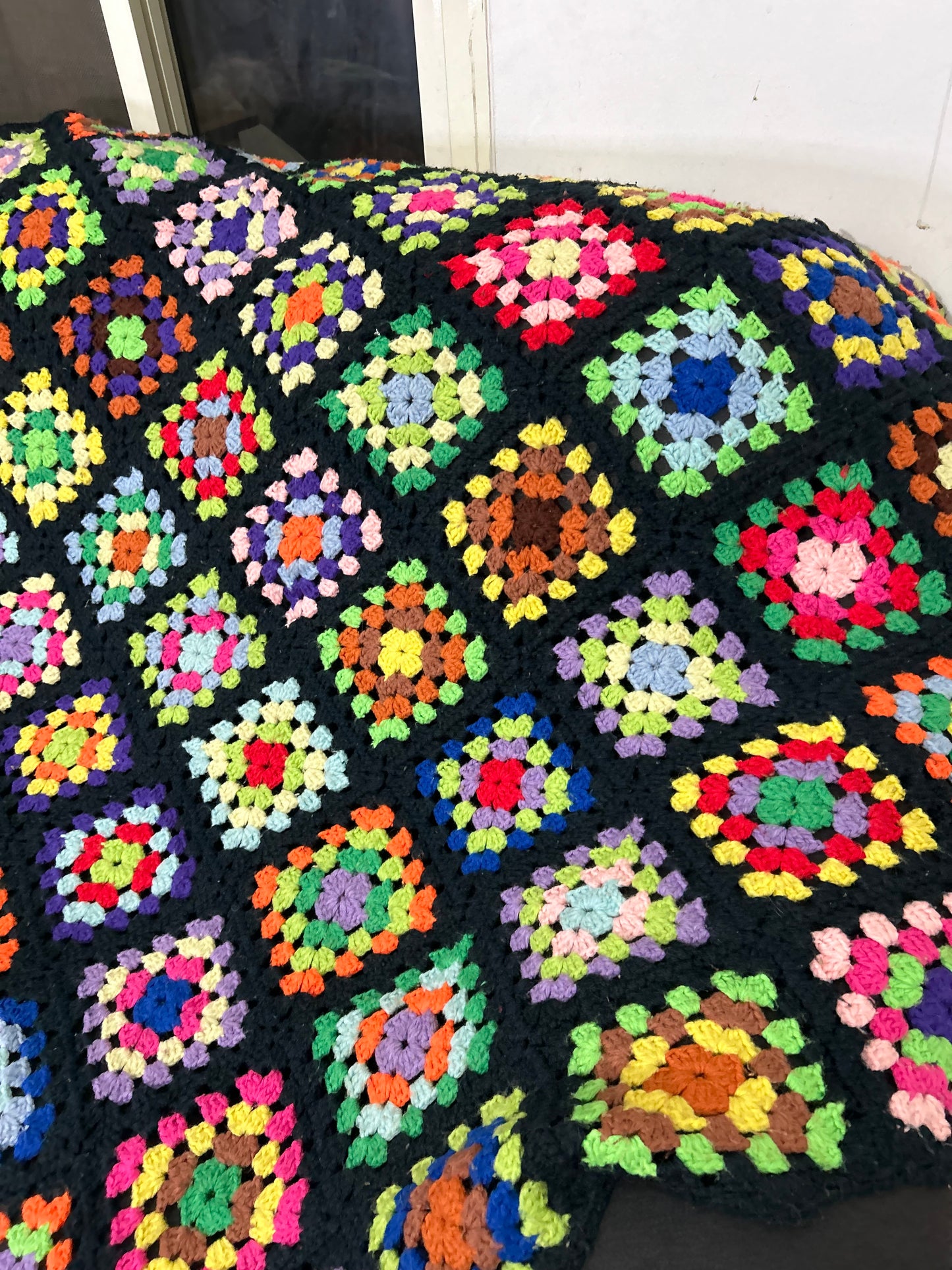 Granny Square Crochet Throw