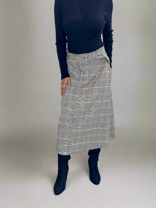 Geometric Skirt with Belt