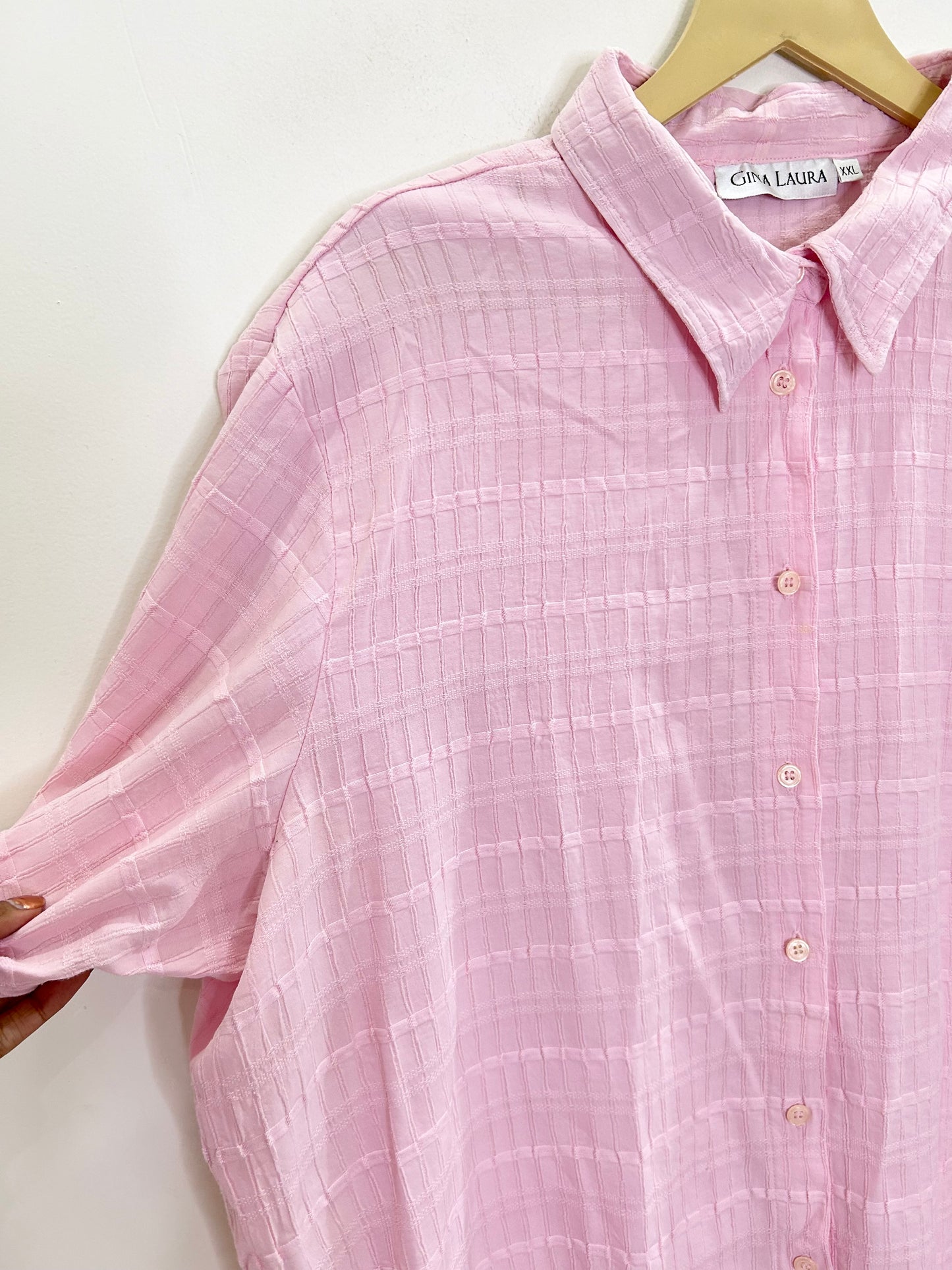 Pastel Pink Textured Shirt