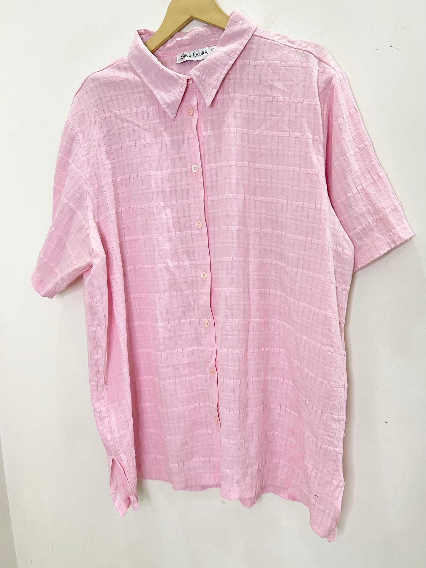 Pastel Pink Textured Shirt