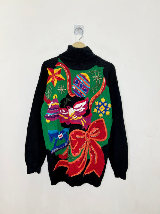 Embellishment Bird Bow Sweater