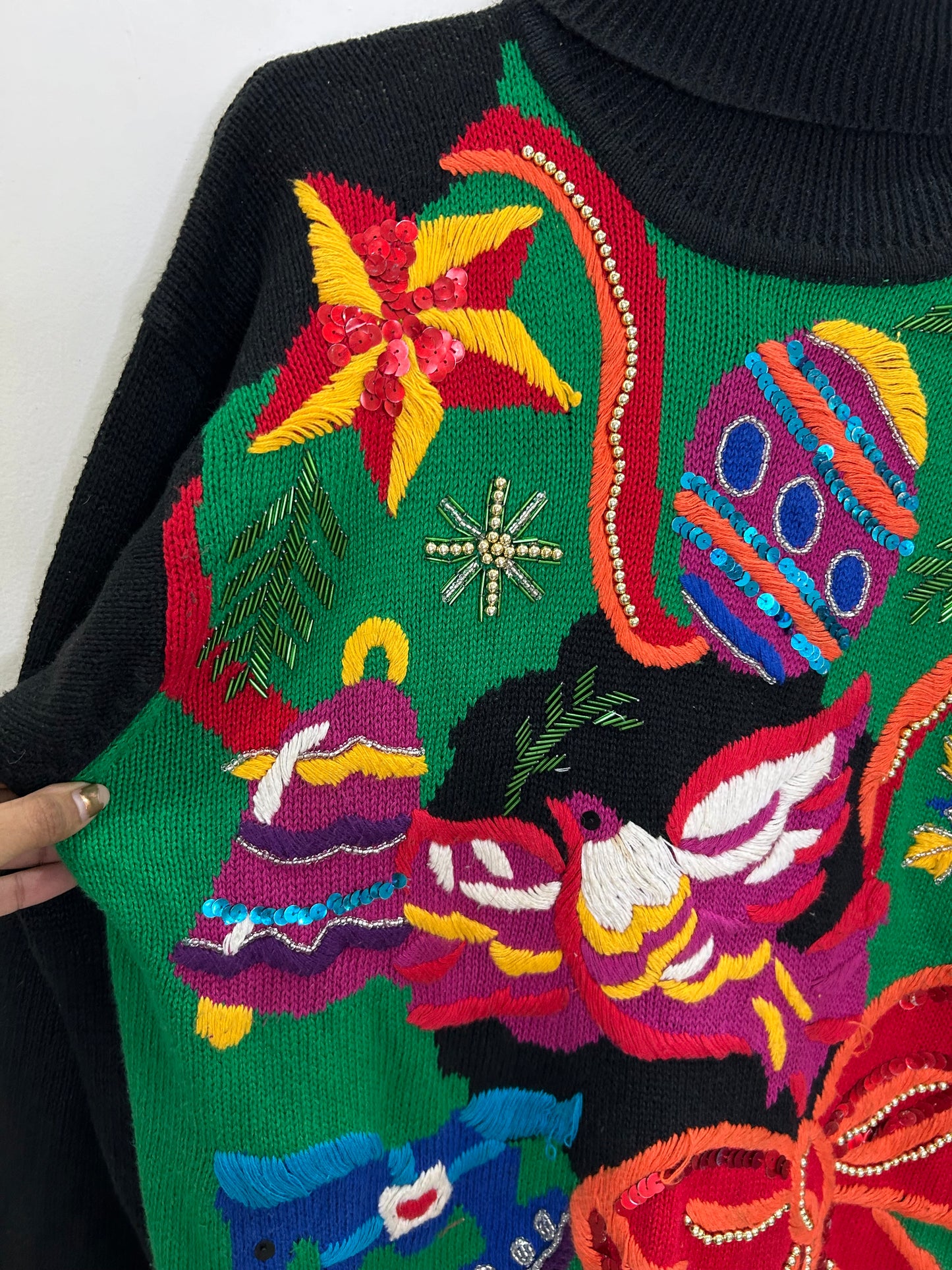 Embellishment Bird Bow Sweater