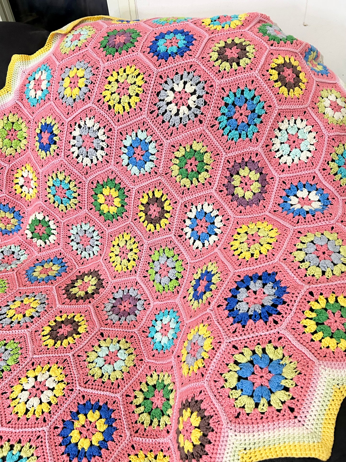 Pink Crochet Throw