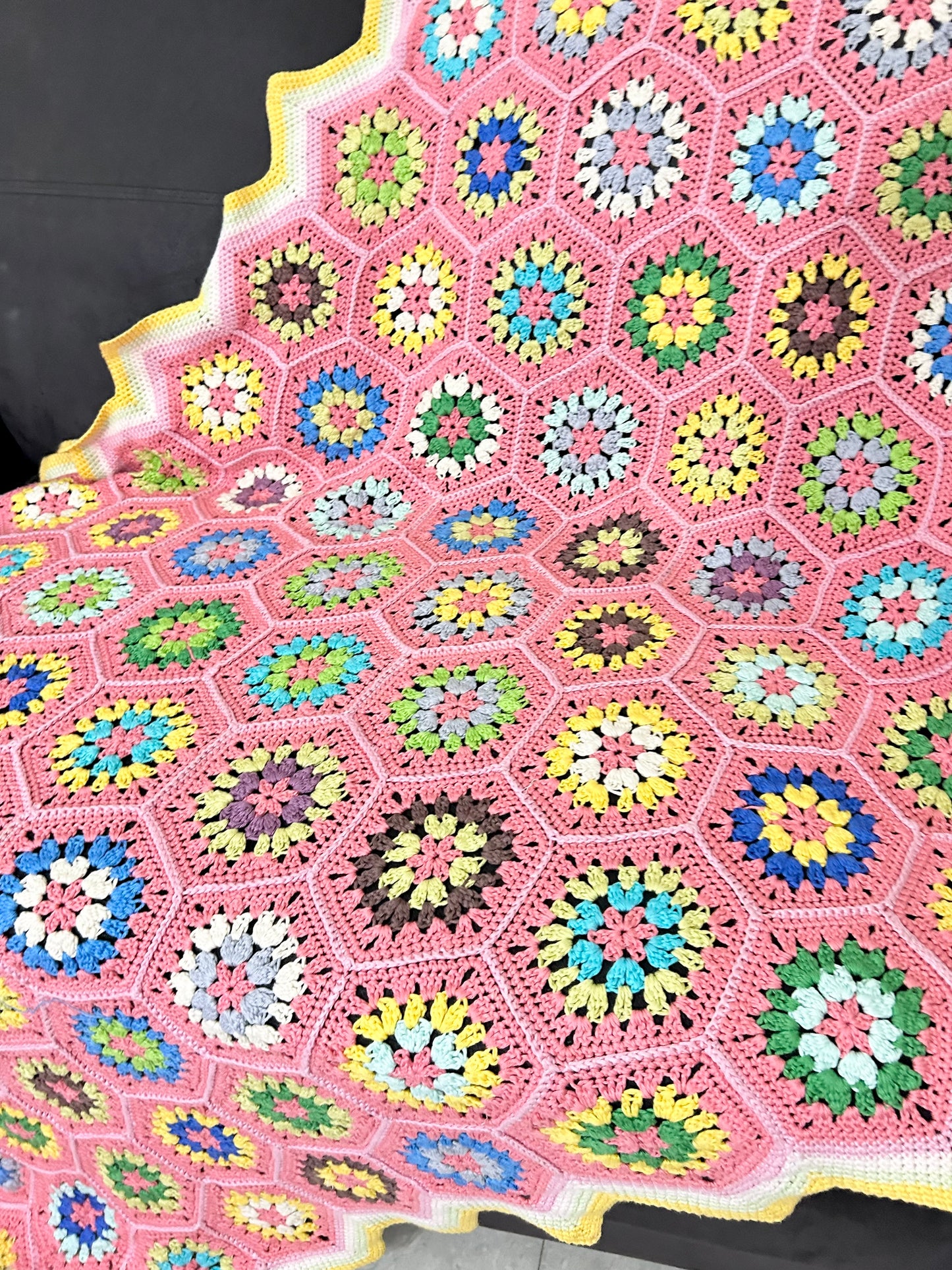 Pink Crochet Throw