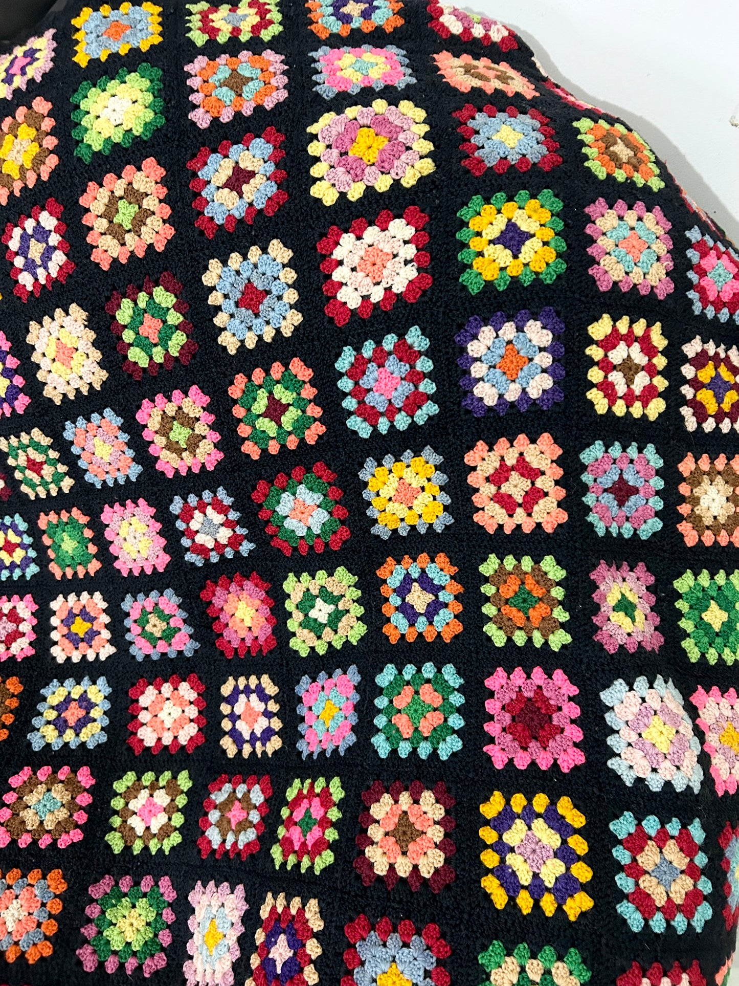 Short Granny Square Crochet Throw