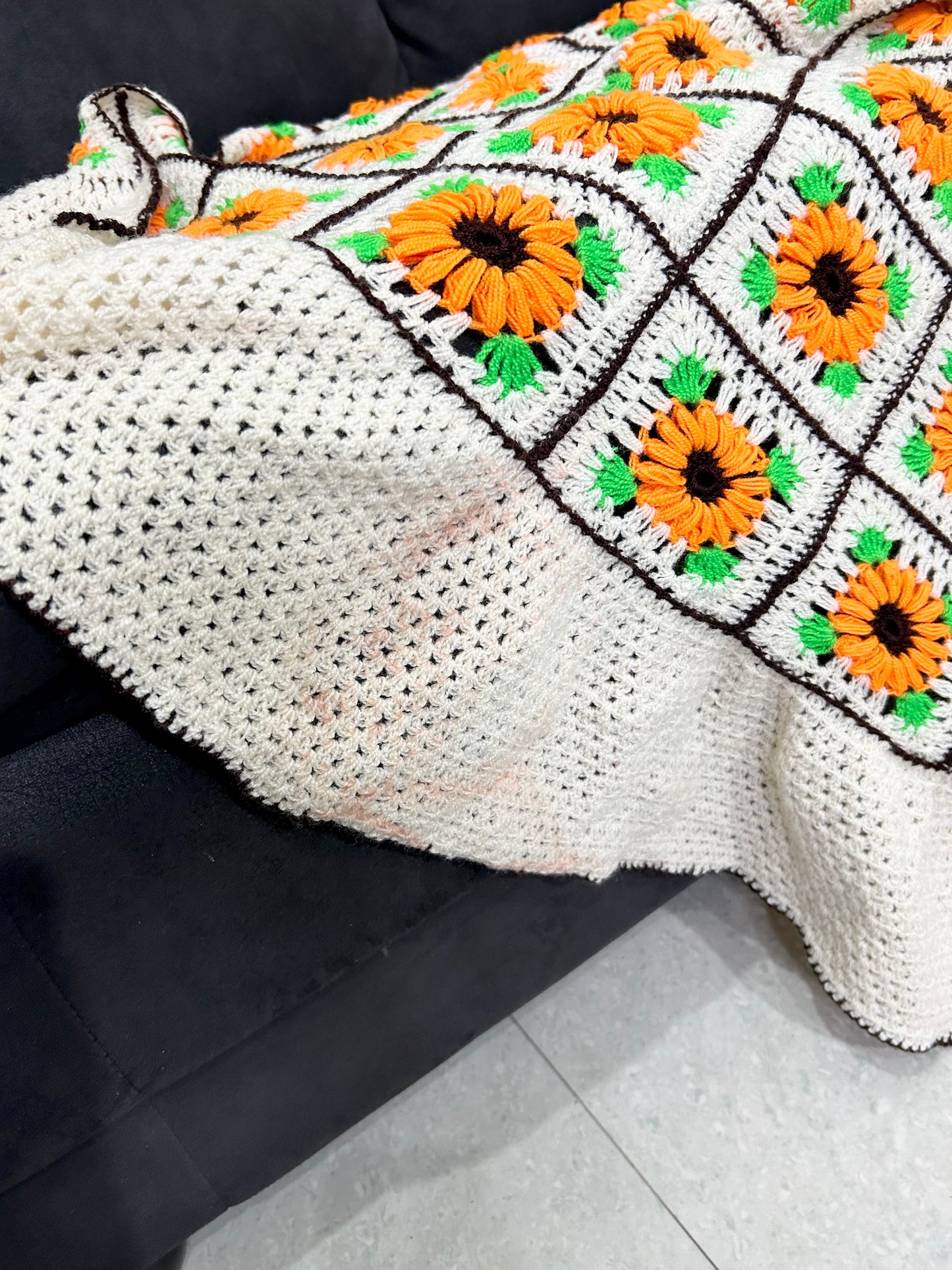 Sunflower Crochet Throw