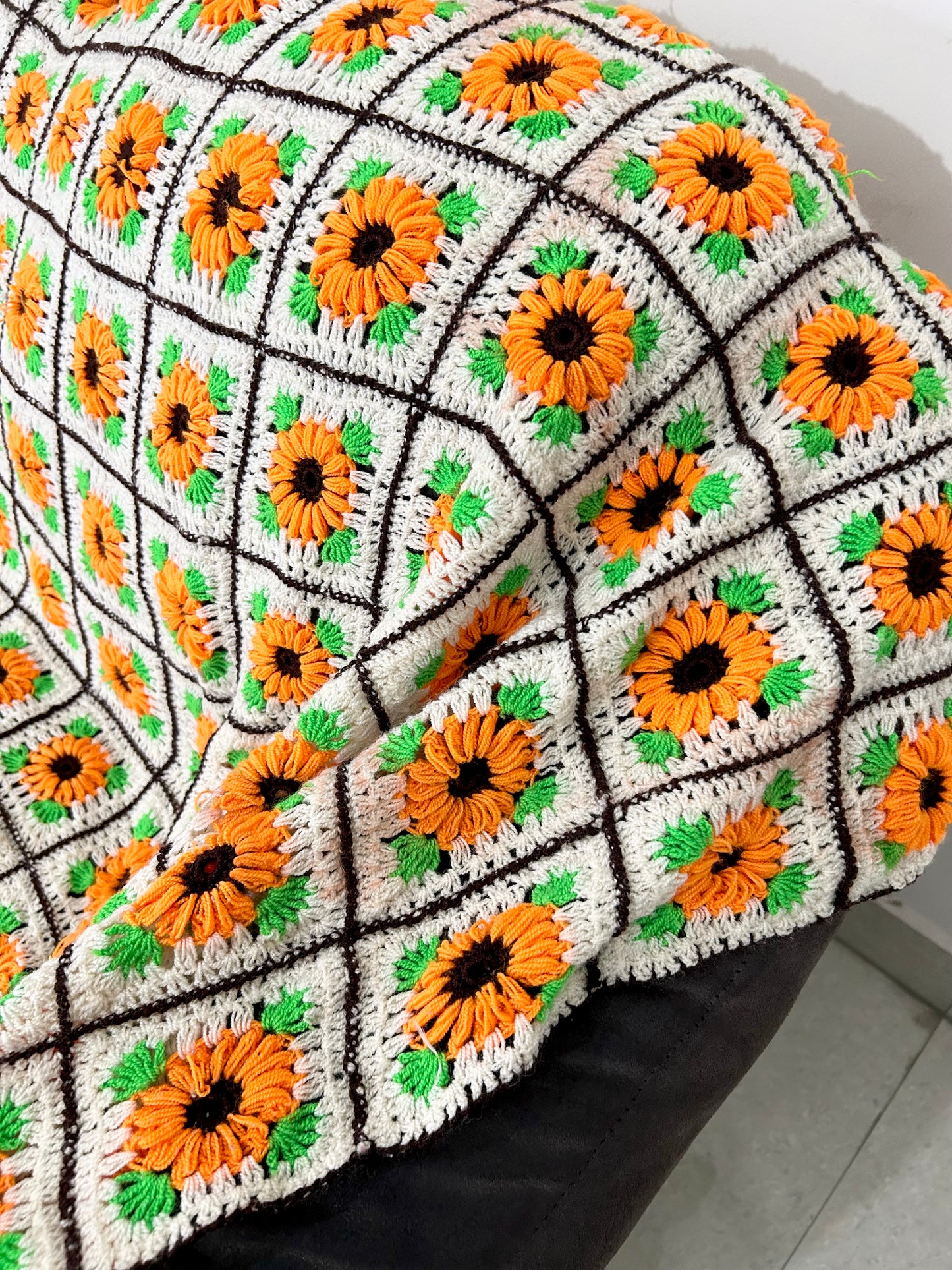 Sunflower Crochet Throw