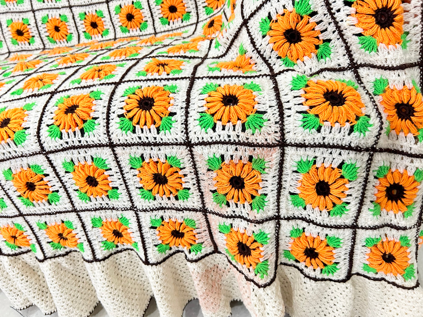 Sunflower Crochet Throw