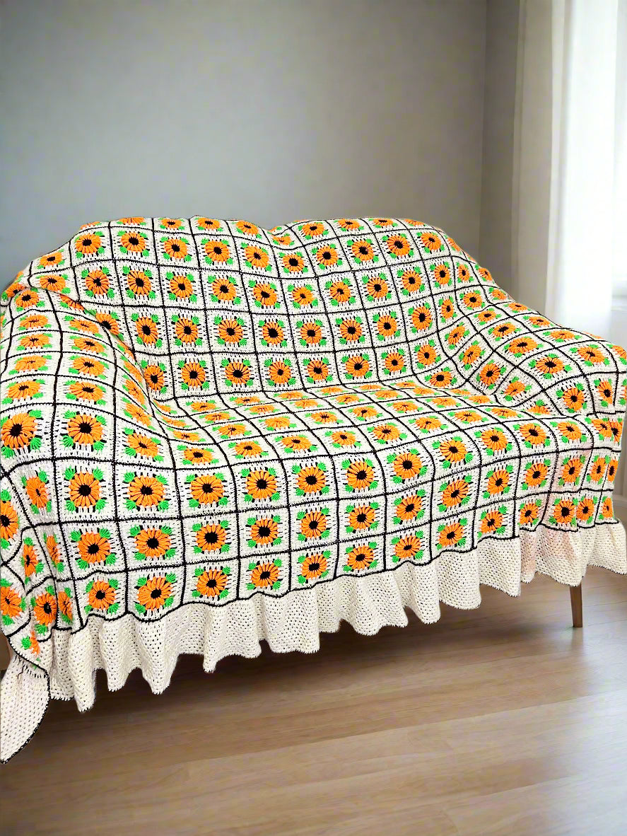 Sunflower Crochet Throw