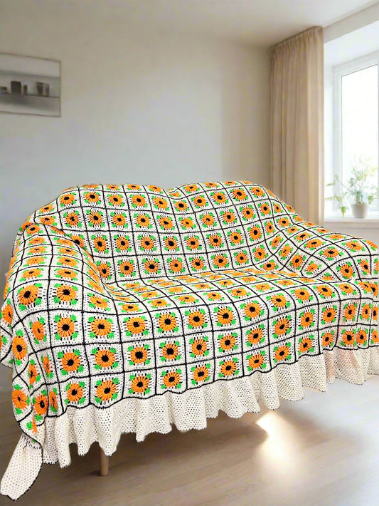 Sunflower Crochet Throw