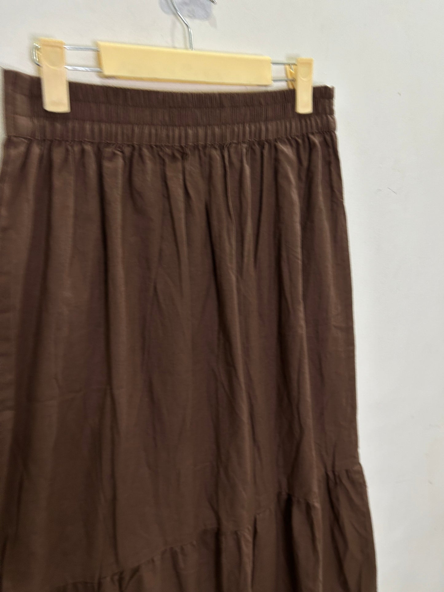 Brown Cotton Long Skirt