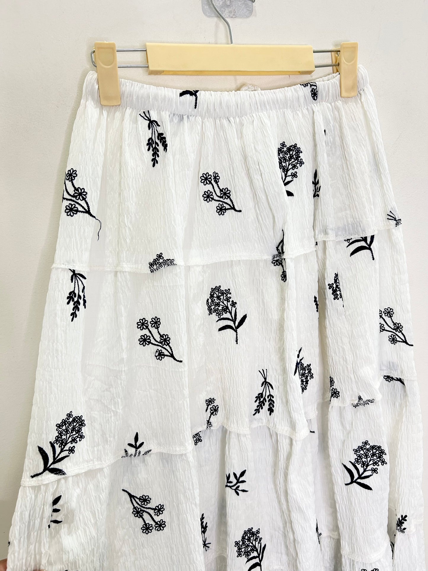 White Embroidered Skirt